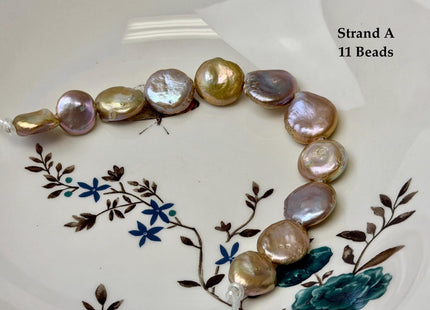 One-Of-A-Kind 14-22 mm Natural Mauve Pink Seaweed Freshwater Round Baroque Coin Pearls High Luster Large 2.1mm Hole Beads #P3716