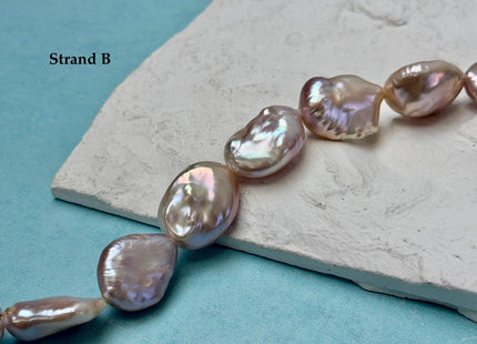 One-Of-A-Kind 14-22 mm Natural Mauve Pink Seaweed Freshwater Round Baroque Coin Pearls High Luster Large 2.1mm Hole Beads #P3716