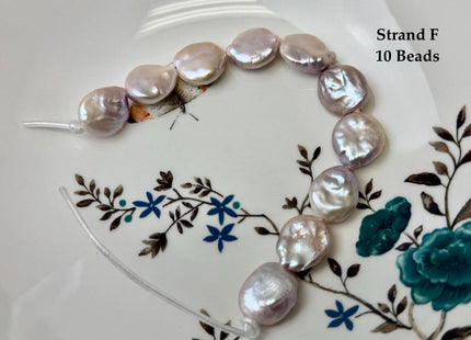 One-Of-A-Kind 15-18 mm AA Natural Mauve Pink Freshwater Round Coin Pearls High Luster Large 2.1mm Hole Beads #P3674