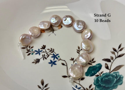 One-Of-A-Kind 15-18 mm AA Natural Mauve Pink Freshwater Round Coin Pearls High Luster Large 2.1mm Hole Beads #P3674