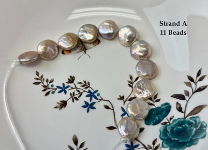 One-Of-A-Kind 15-18 mm AA Natural Mauve Pink Freshwater Round Coin Pearls High Luster Large 2.1mm Hole Beads #P3674
