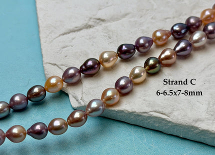 6.5-7x7-9 mm AAAA Very Rare Natural Dark Mauve Pink Freshwater Baroque/Edison Pearl Beads High Luster Genuine Purple Edison Pearl #P3626