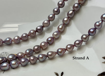 6.5-7x7-9 mm AAAA Very Rare Natural Dark Mauve Pink Freshwater Baroque/Edison Pearl Beads High Luster Genuine Purple Edison Pearl #P3626