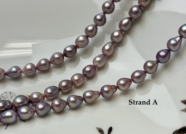 6.5-7x7-9 mm AAAA Very Rare Natural Dark Mauve Pink Freshwater Baroque/Edison Pearl Beads High Luster Genuine Purple Edison Pearl #P3626