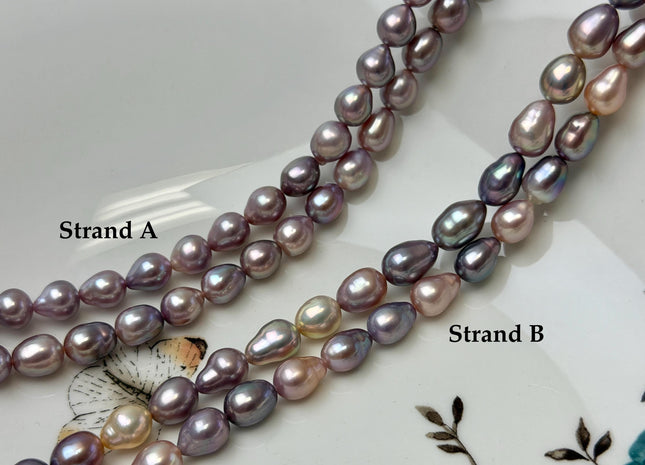 6.5-7x7-9 mm AAAA Very Rare Natural Dark Mauve Pink Freshwater Baroque/Edison Pearl Beads High Luster Genuine Purple Edison Pearl #P3626