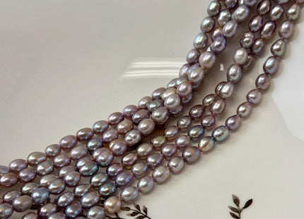 5-5.5x7-8 mm AA Natural Dark Mauve Pink Rice/Oval Freshwater Pearl 59 Beads #P3705