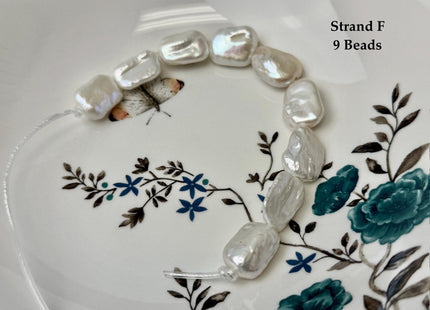 One-Of-A-Kind 17-21x20-31mm AA Natural White Freshwater Thick Rectangular Coin Baroque Pearls High Luster Large 2.1mm Hole Beads #P3679