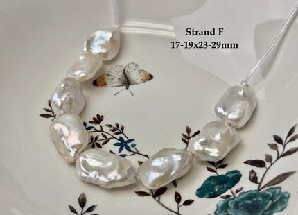 One-Of-A-Kind 16-21x20-31mm AAA Natural White Pink Freshwater Rectangular Coin Baroque Pearls High Luster Large 2.1mm Hole Beads #P3680