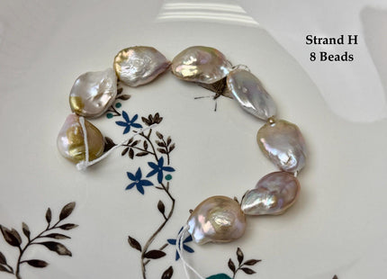One-Of-A-Kind 14-31 mm Natural Seaweed Pink Freshwater Oval/Tear Drop Coin Keshi Pearls Large 1.5mm Hole Beads #P3719
