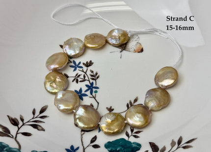 One-Of-A-Kind 14-31 mm Natural Seaweed Pink Freshwater Oval/Tear Drop Coin Keshi Pearls Large 1.5mm Hole Beads #P3719