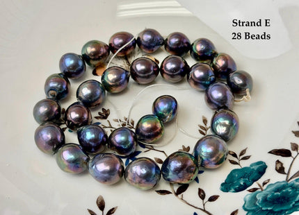 One-Of-A-Kind 12-14x13-17 mm AA Rare Rainbow Peacock Freshwater Edison Baroque Pearls High Luster Teardrop Edison Pearl Beads #P3681
