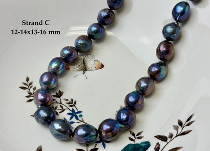 One-Of-A-Kind 12-14x13-17 mm AA Rare Rainbow Peacock Freshwater Edison Baroque Pearls High Luster Teardrop Edison Pearl Beads #P3681