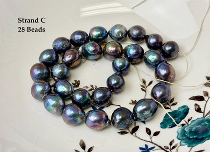 One-Of-A-Kind 12-14x13-17 mm AA Rare Rainbow Peacock Freshwater Edison Baroque Pearls High Luster Teardrop Edison Pearl Beads #P3681