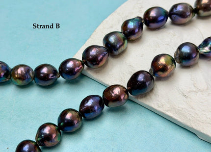 One-Of-A-Kind 12-14x13-17 mm AA Rare Rainbow Peacock Freshwater Edison Baroque Pearls High Luster Teardrop Edison Pearl Beads #P3681