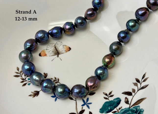 One-Of-A-Kind 12-14x13-17 mm AA Rare Rainbow Peacock Freshwater Edison Baroque Pearls High Luster Teardrop Edison Pearl Beads #P3681