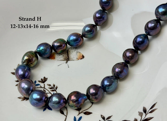 One-Of-A-Kind 12-14x13-17 mm AA Rare Rainbow Peacock Freshwater Edison Baroque Pearls High Luster Teardrop Edison Pearl Beads #P3681