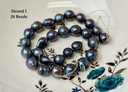 One-Of-A-Kind 12-14x13-17 mm AA Rare Rainbow Peacock Freshwater Edison Baroque Pearls High Luster Teardrop Edison Pearl Beads #P3681