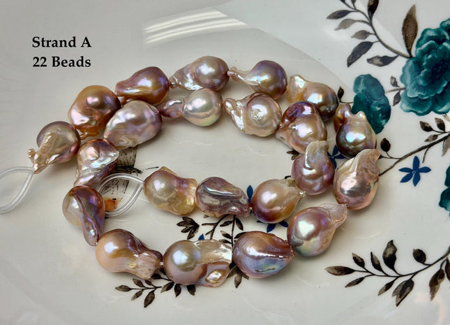 One-Of-A-Kind 10-15x13-21 mm AA Rare Natural Mauve Pink Freshwater Baroque Pearls High Luster Teardrop Pearl Beads #P3721