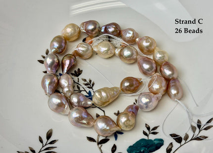 One-Of-A-Kind 10-15x13-21 mm AA Rare Natural Mauve Pink Freshwater Baroque Pearls High Luster Teardrop Pearl Beads #P3721