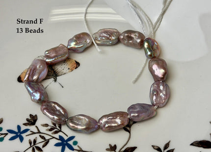 One-Of-A-Kind 8-10x9-16 mm AAA Half Strand Rare Natural Dark Mauve Pink Keshi High Luster Nugget Large Hole 1.5mm Freshwater Pearls #P3691