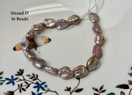 One-Of-A-Kind 8-10x9-16 mm AAA Half Strand Rare Natural Dark Mauve Pink Keshi High Luster Nugget Large Hole 1.5mm Freshwater Pearls #P3691