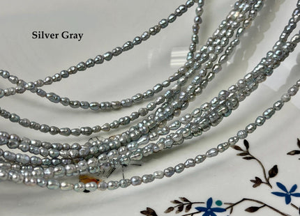3x4-5 mm Blue Pink Purple Gray Color Small Baby Keshi Baroque Freshwater Pearls Tiny Keshi Pearl Beads 15 Inch Strand #P3692