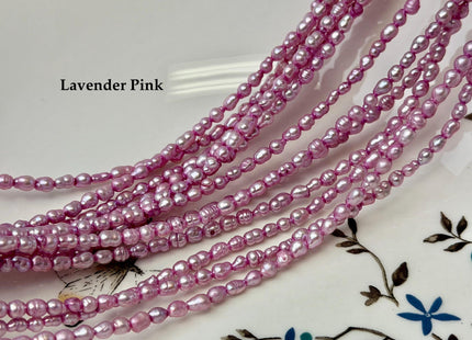 3x4-5 mm Blue Pink Purple Gray Color Small Baby Keshi Baroque Freshwater Pearls Tiny Keshi Pearl Beads 15 Inch Strand #P3692