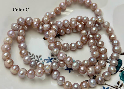 40 Inches Hand Knotted 9-10 mm Potato Natural Pink Color Freshwater Pearl Necklaces Long Pearl Necklace #1678