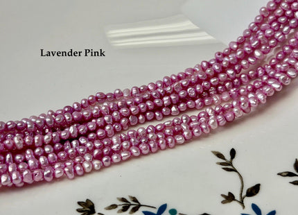 2.5x3-3.5 mm AA Purple Pink Blue Potato Nugget Freshwater Seed Pearl Beads Genuine Tiny Seed Pearl Beads 14 Inches #P3693