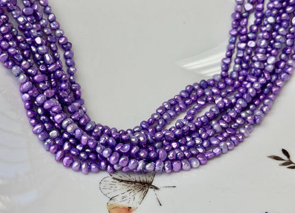 2.5x3-3.5 mm AA Purple Pink Blue Potato Nugget Freshwater Seed Pearl Beads Genuine Tiny Seed Pearl Beads 14 Inches #P3693