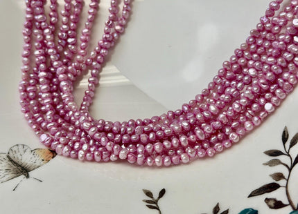 2.5x3-3.5 mm AA Purple Pink Blue Potato Nugget Freshwater Seed Pearl Beads Genuine Tiny Seed Pearl Beads 14 Inches #P3693