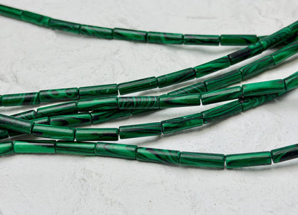 4x13-14 mm Tube Shape Malachite Color Gemstone Beads Green And Black Malachite Gemstones Loose Beads 15.5 Inches Strand #3148