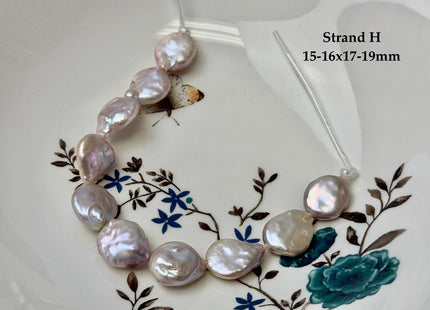One-Of-A-Kind 12-26 mm Natural Mauve Pink Seaweed Freshwater Round Baroque Coin Pearls High Luster Large 2.1mm Hole Beads #P3722