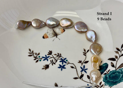 One-Of-A-Kind 12-26 mm Natural Mauve Pink Seaweed Freshwater Round Baroque Coin Pearls High Luster Large 2.1mm Hole Beads #P3722