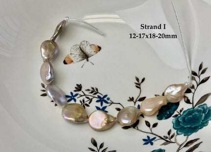 One-Of-A-Kind 12-26 mm Natural Mauve Pink Seaweed Freshwater Round Baroque Coin Pearls High Luster Large 2.1mm Hole Beads #P3722