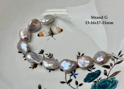 One-Of-A-Kind 12-26 mm Natural Mauve Pink Seaweed Freshwater Round Baroque Coin Pearls High Luster Large 2.1mm Hole Beads #P3722
