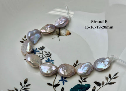 One-Of-A-Kind 12-26 mm Natural Mauve Pink Seaweed Freshwater Round Baroque Coin Pearls High Luster Large 2.1mm Hole Beads #P3722