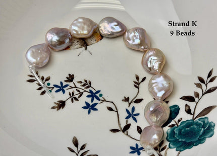 One-Of-A-Kind 12-26 mm Natural Mauve Pink Seaweed Freshwater Round Baroque Coin Pearls High Luster Large 2.1mm Hole Beads #P3722