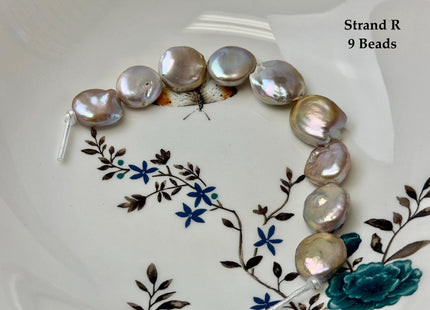 One-Of-A-Kind 12-26 mm Natural Mauve Pink Seaweed Freshwater Round Baroque Coin Pearls High Luster Large 2.1mm Hole Beads #P3722