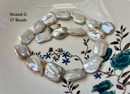 One-Of-A-Kind AA 15-32 mm Natural White and Mauve Pink Seaweed Large Keshi Baroque Round Rectangular Coin Freshwater Pearl Beads #P3698