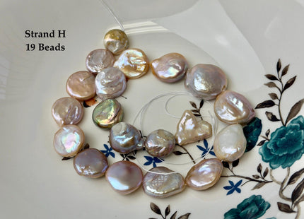 One-Of-A-Kind AA 15-32 mm Natural White and Mauve Pink Seaweed Large Keshi Baroque Round Rectangular Coin Freshwater Pearl Beads #P3698