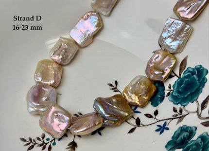 One-Of-A-Kind AA 15-32 mm Natural White and Mauve Pink Seaweed Large Keshi Baroque Round Rectangular Coin Freshwater Pearl Beads #P3698