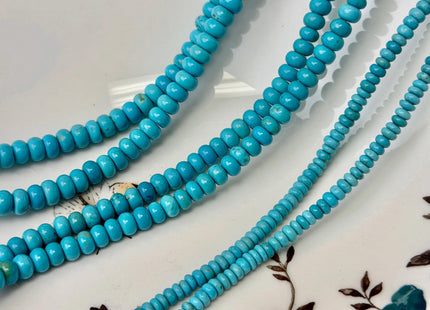 2x4mm 4x6mm Smooth Rondelle Shape Turquoise Gemstone Blue Green Beads #4886