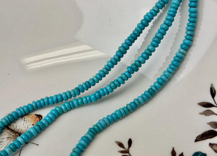 2x4mm 4x6mm Smooth Rondelle Shape Turquoise Gemstone Blue Green Beads #4886