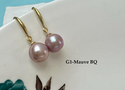 Natural White/Dark Mauve Or Peacock Baroque Pearl Hook Earring W/925 Sterling Silver Bridal Jewelry #ER0006