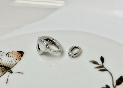 9x15 mm 925 Sterling Silver Heart Shape Push Clasp Sterling Silver Findings Mother Of Pearl Silver Clasps #10399