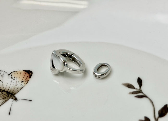 9x15 mm 925 Sterling Silver Heart Shape Push Clasp Sterling Silver Findings Mother Of Pearl Silver Clasps #10399