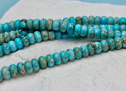 5x8 mm Smooth Rondelle Impression Sea Sediment Jasper Gemstone Beads Rainbow Pink Green Turquoise Blue Purple Color #4892