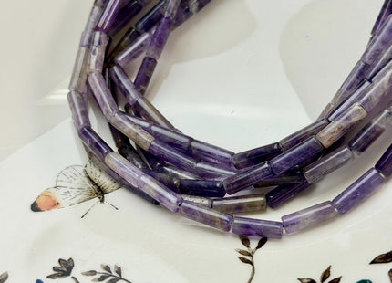 4x13-14 mm Tube Shape Natural Amethyst Gemstone Loose Beads 15.5 Inches Strand #4893