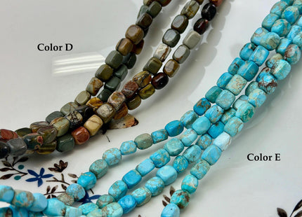 5-6x7-7.5 mm Natural Jasper Gemstone Nugget Beads Multi Green Red Brown Blue Color Rectangular Shape Beads #4774